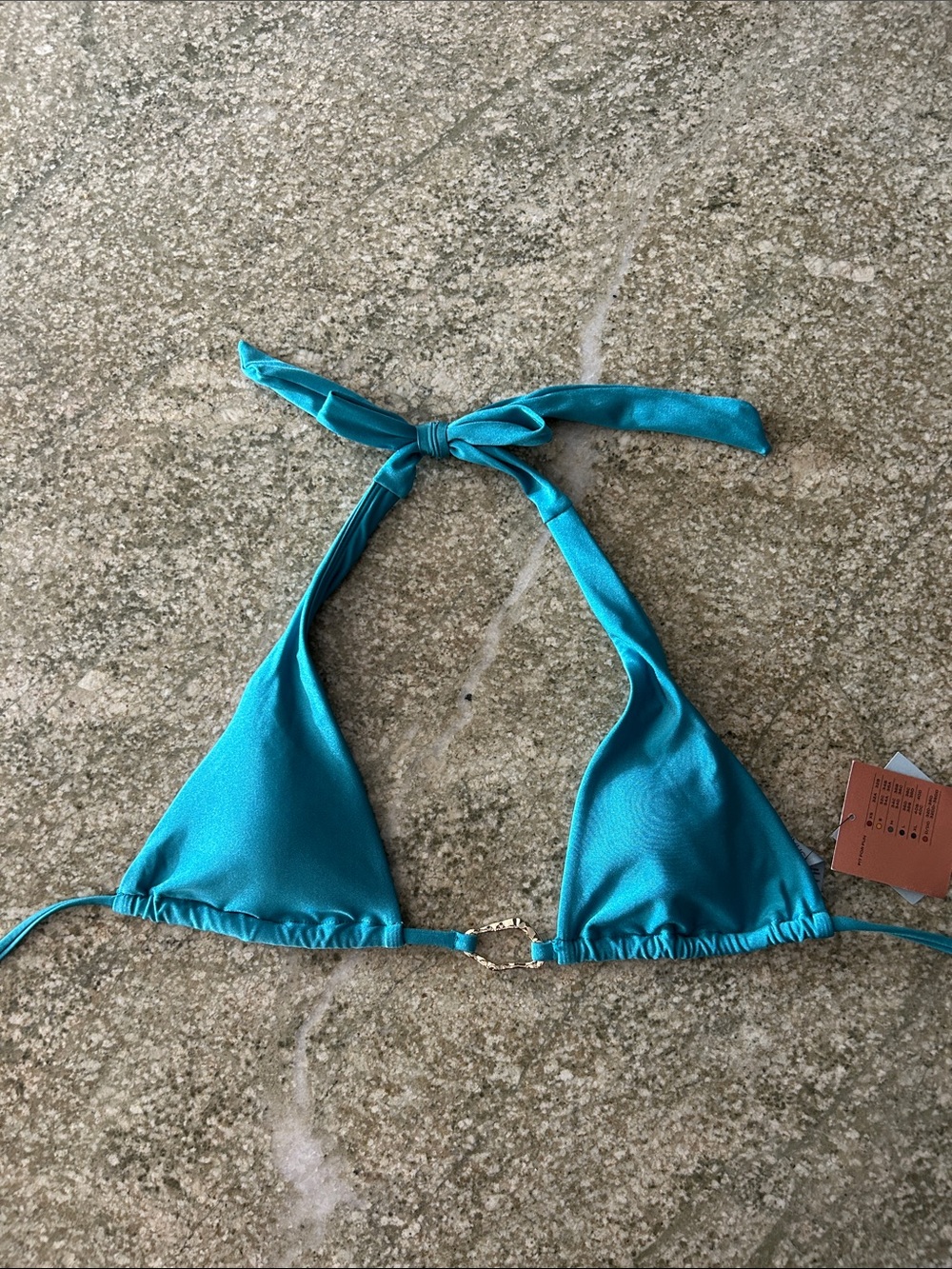 Shade and shore teal halter neck bikini top ONLY